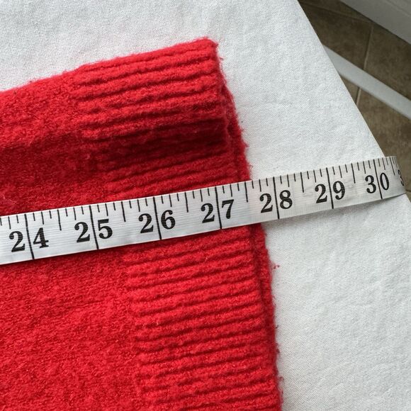 Honey Belle Women's Sweater Sz Small Off Shoulder Cut Out Turtleneck Red Ribbed - Picture 16 of 16